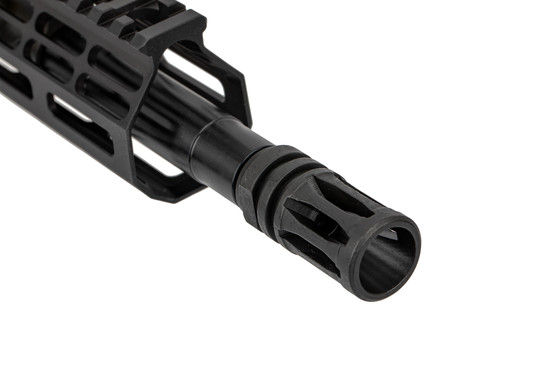 The Aero Precision M4E1 barreled upper receiver is threaded 1/2x28 with an A2 flash hider